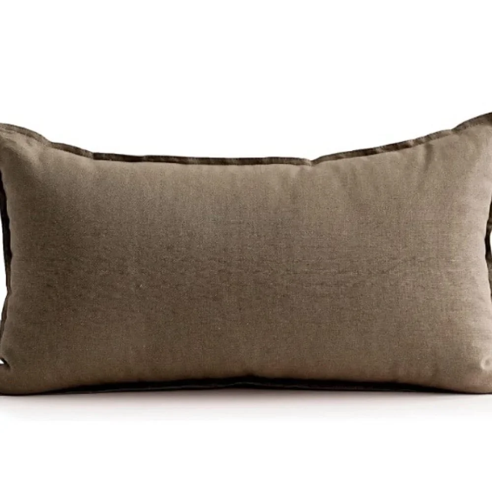 JEANERLOR COTTON LINEN SOLID LUMBAR THROW PILLOW CASE CUSHION COVER